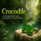 Wooden Crocodile Keyring