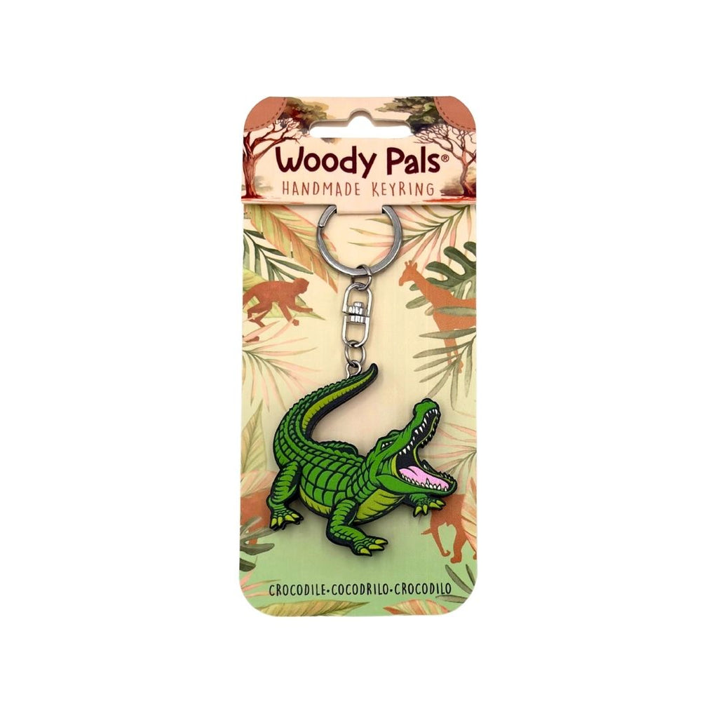 Wooden Crocodile Keyring