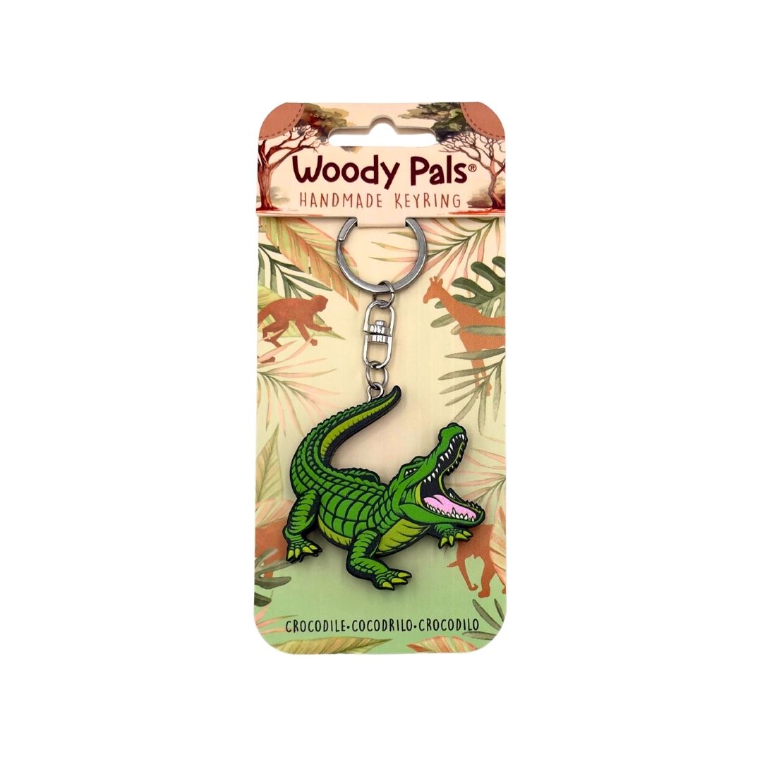 Wooden Crocodile Keyring