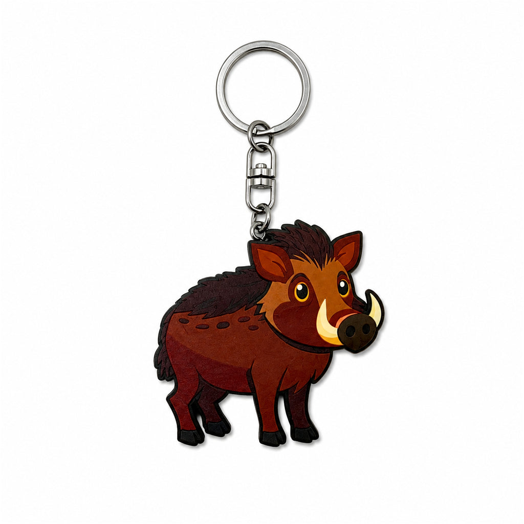 Wooden Warthog Keyring