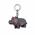 Wooden Hippopotamus Keyring