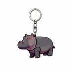 Wooden Hippopotamus Keyring