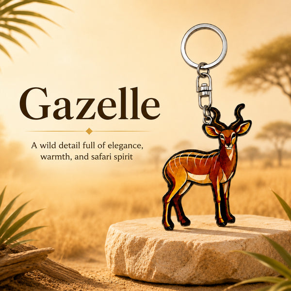 Wooden Gazelle Keyring