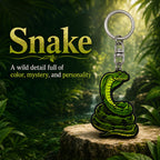 Wooden Snake Keyring