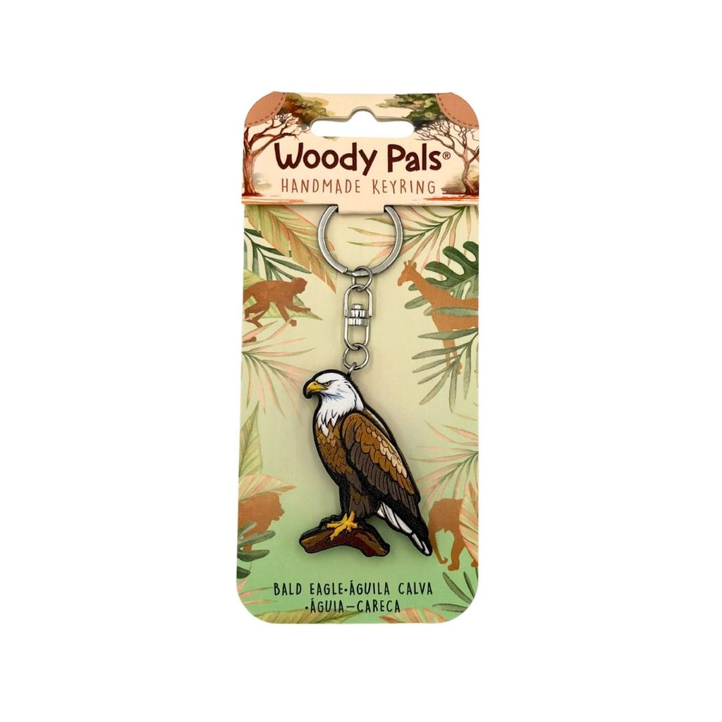 Wooden Bald Eagle Keyring