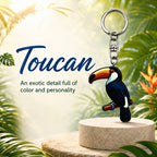 Wooden Toucan Keyring