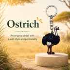 Wooden Ostrich Keyring