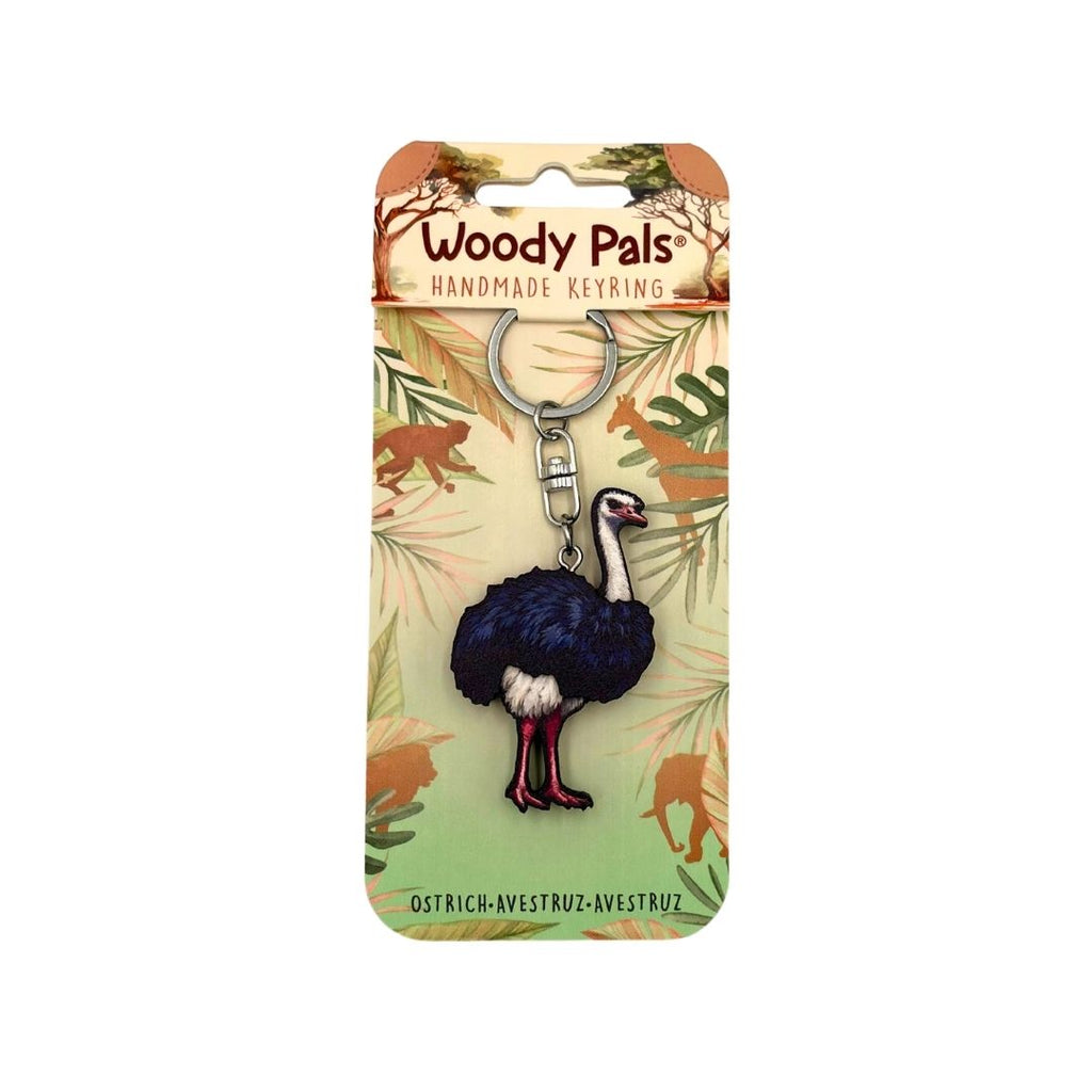 Wooden Ostrich Keyring