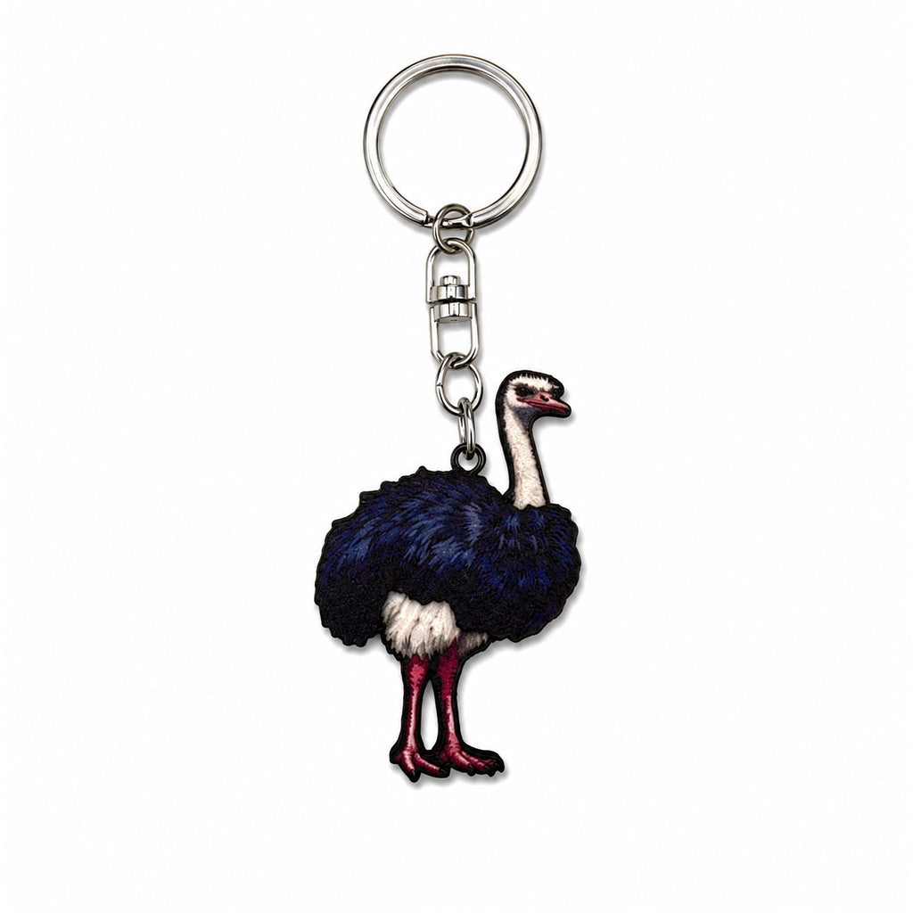 Wooden Ostrich Keyring