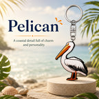 Wooden Pelican Keyring