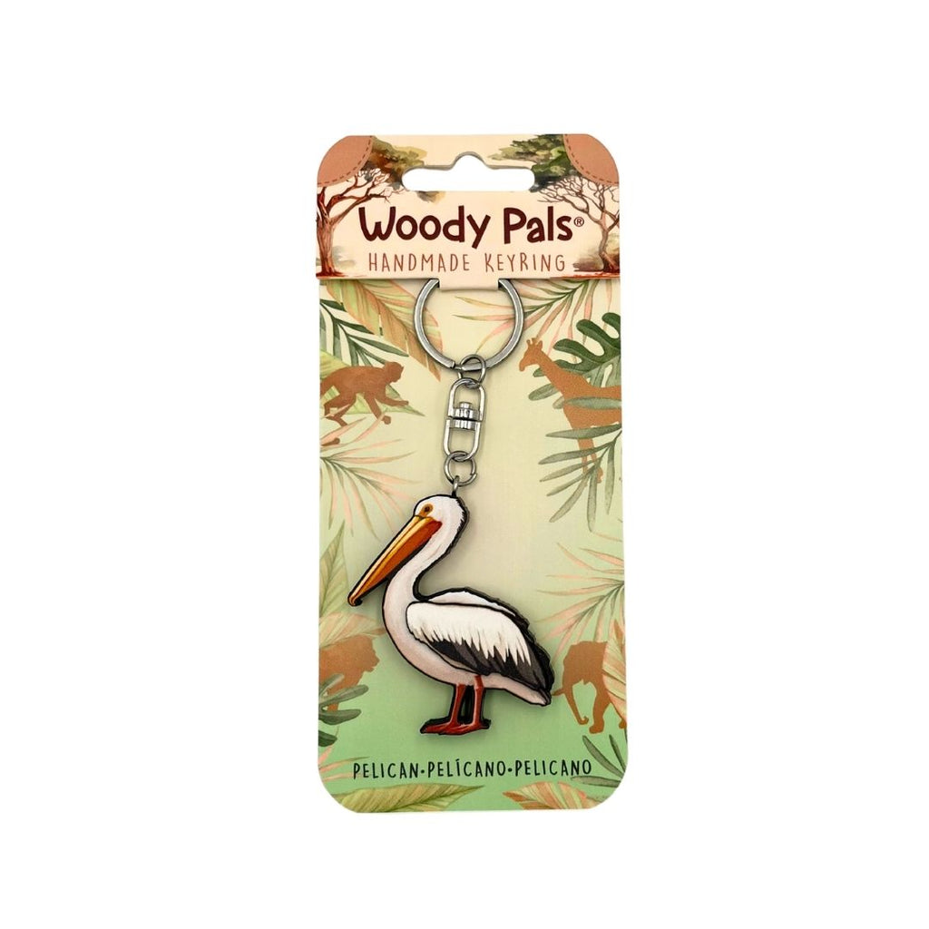 Wooden Pelican Keyring