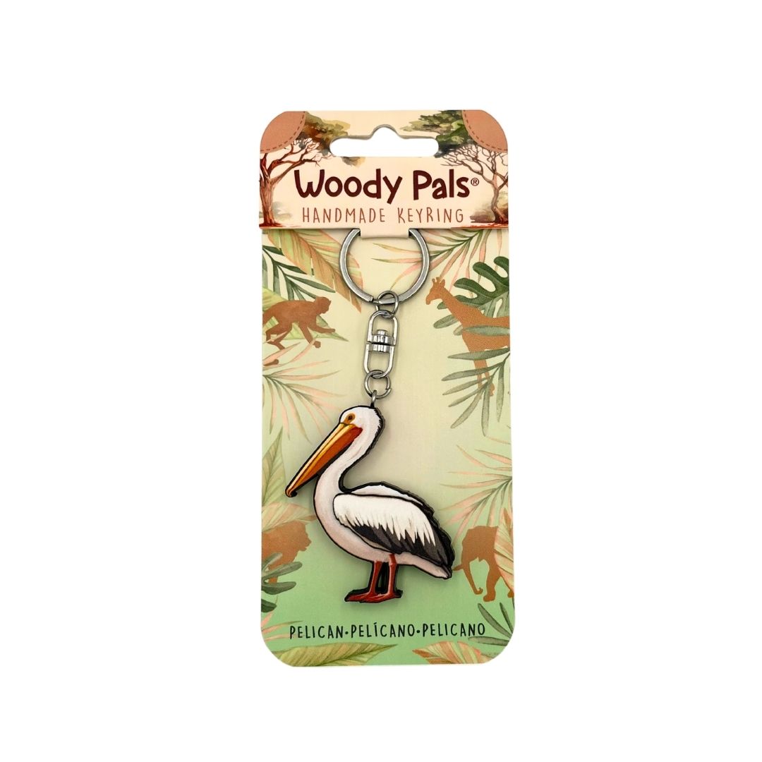 Wooden Pelican Keyring