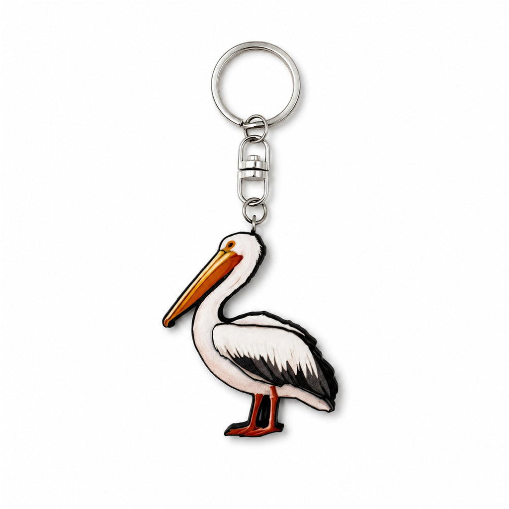 Wooden Pelican Keyring