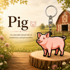 Wooden Pig Keyring