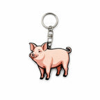 Wooden Pig Keyring