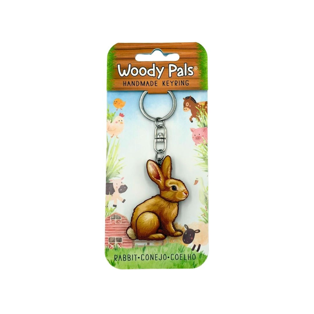 Wooden Rabbit Keyring