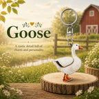 Wooden Goose Keyring