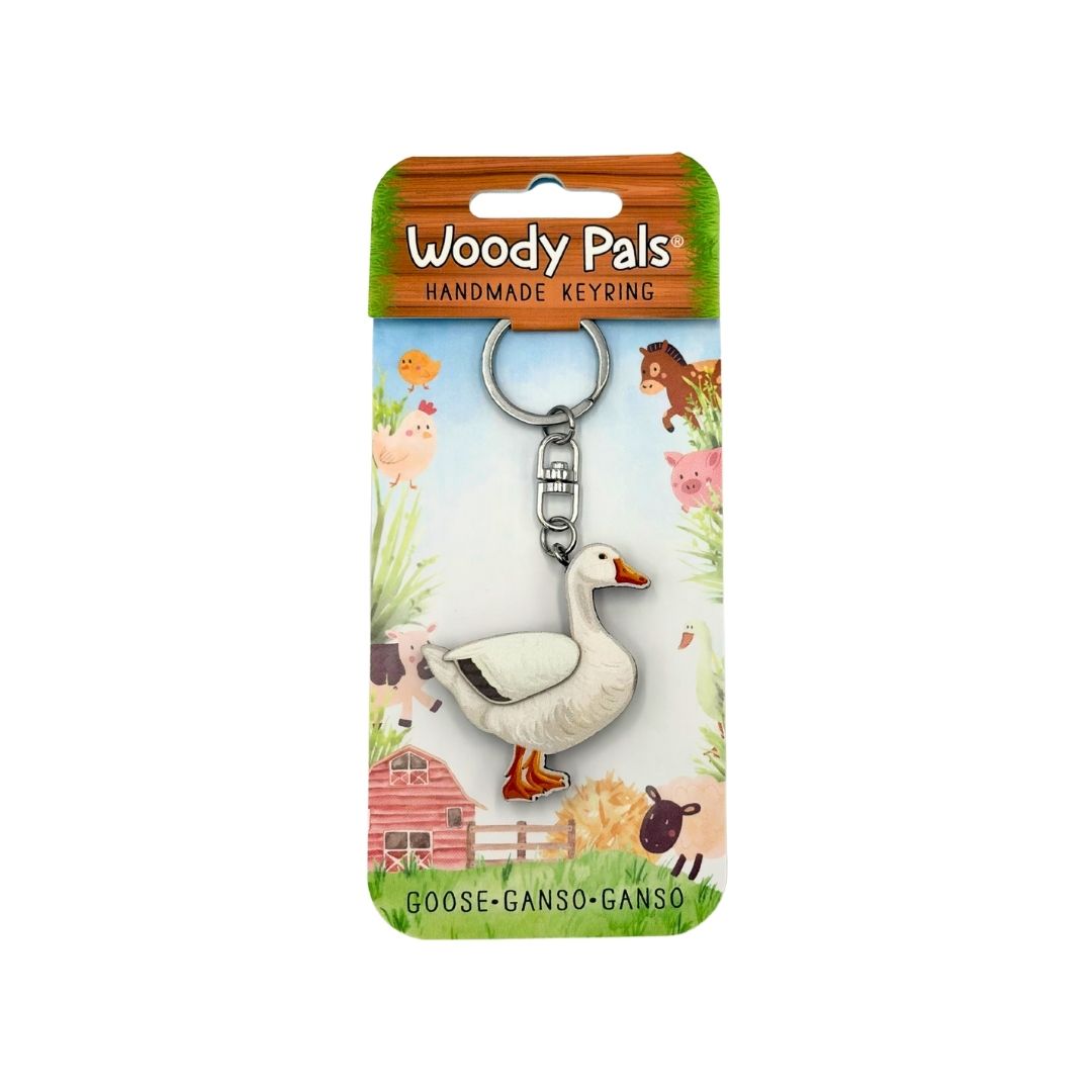 Wooden Goose Keyring
