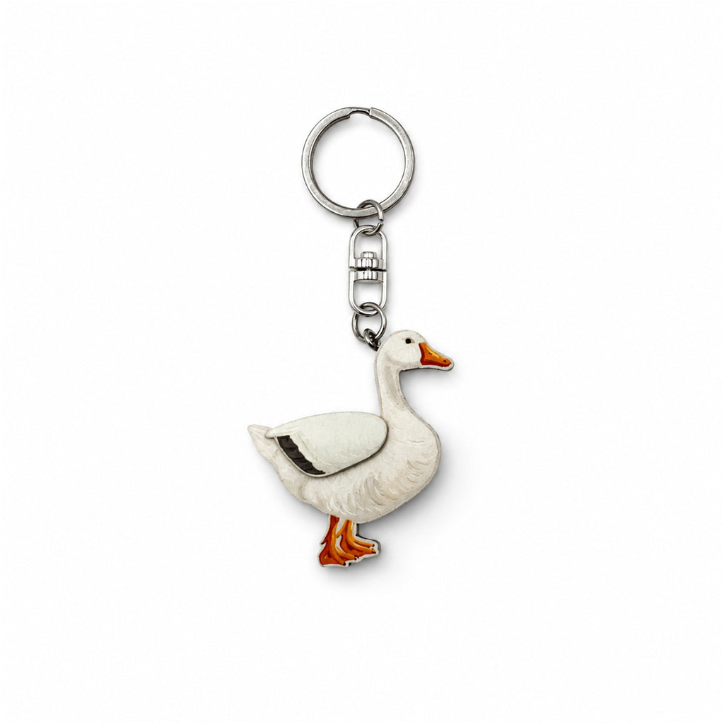 Wooden Goose Keyring