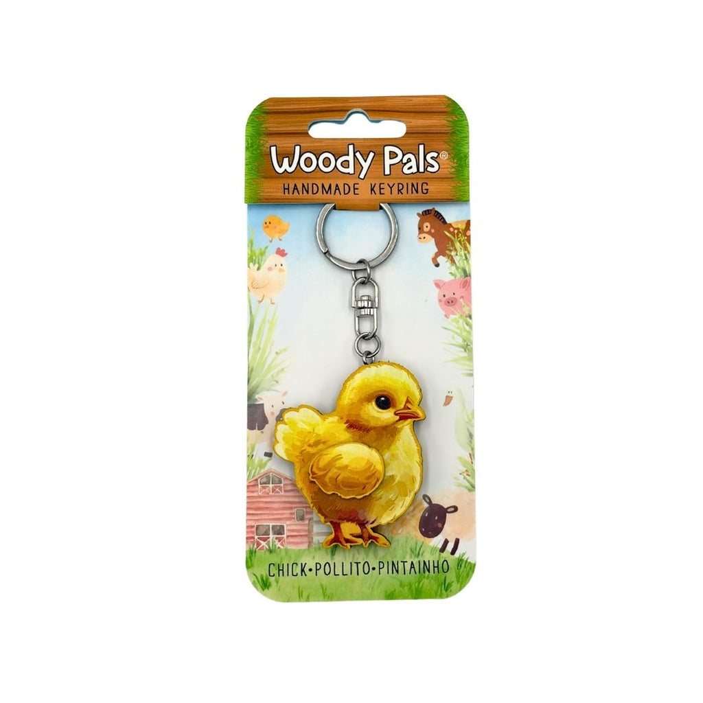 Wooden Chick Keyring