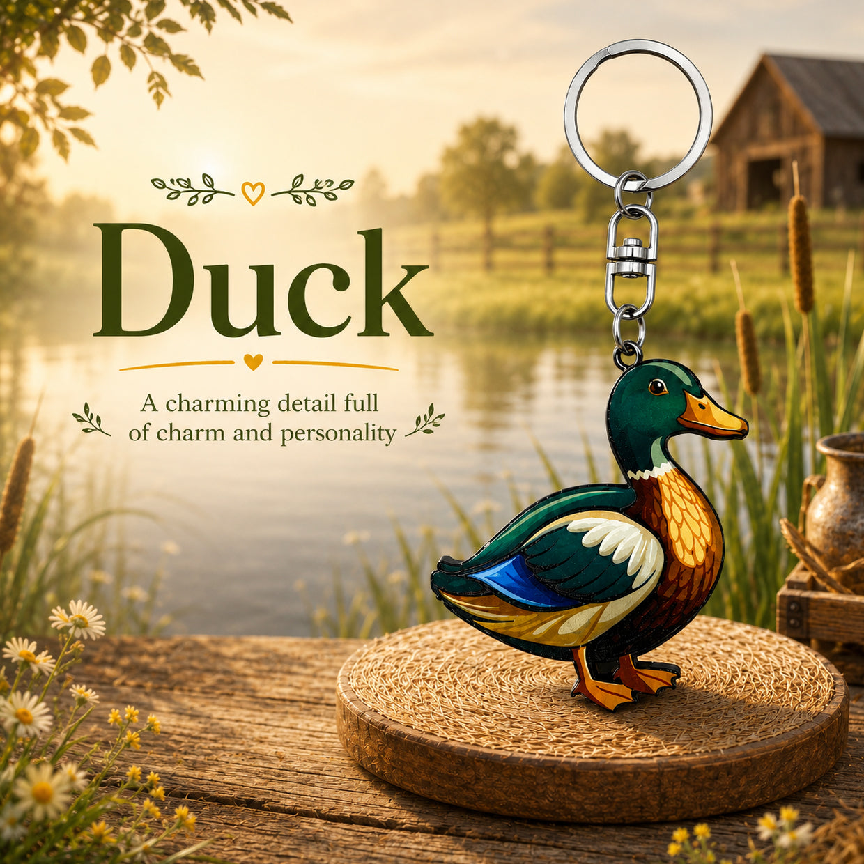 Wooden Duck Keyring
